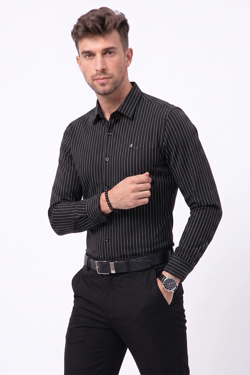 Black Striped Shirt