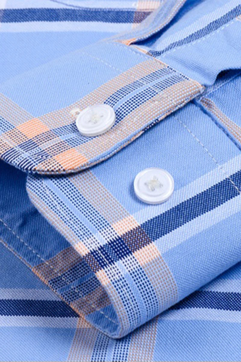 Sky Blue Plaid Check Shirt