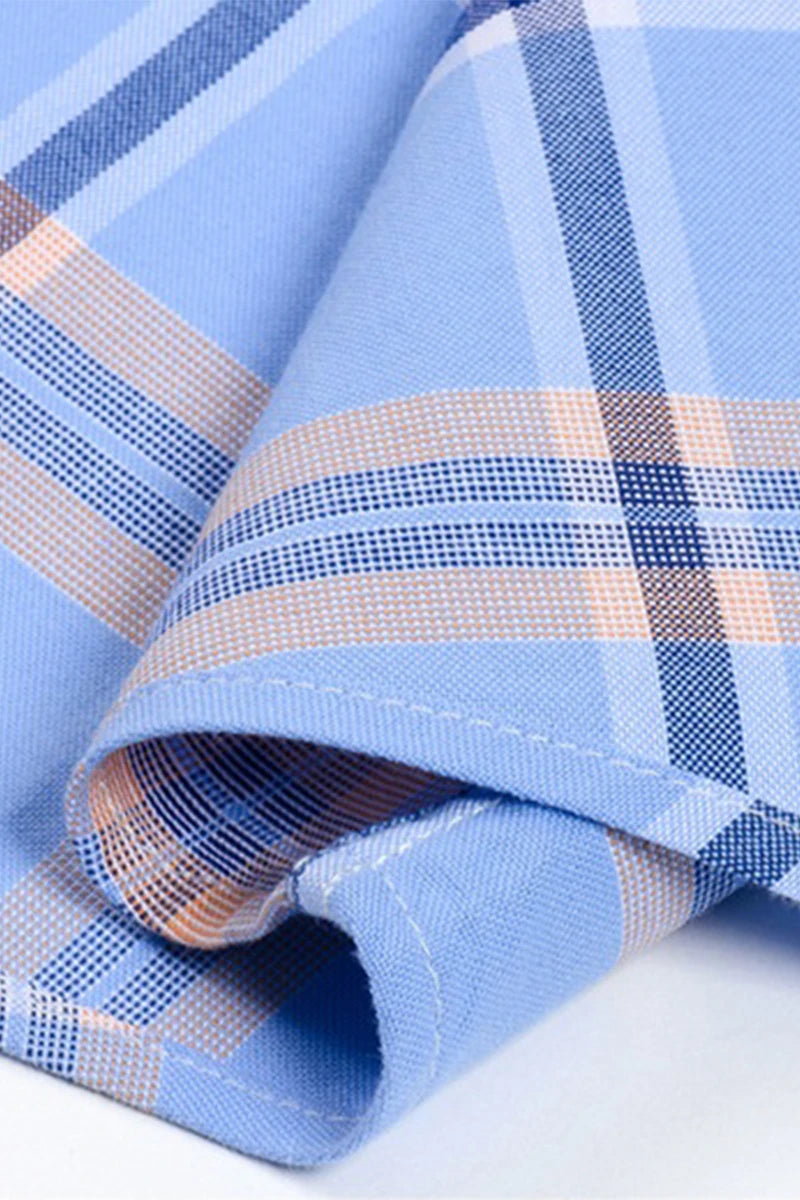 Sky Blue Plaid Check Shirt