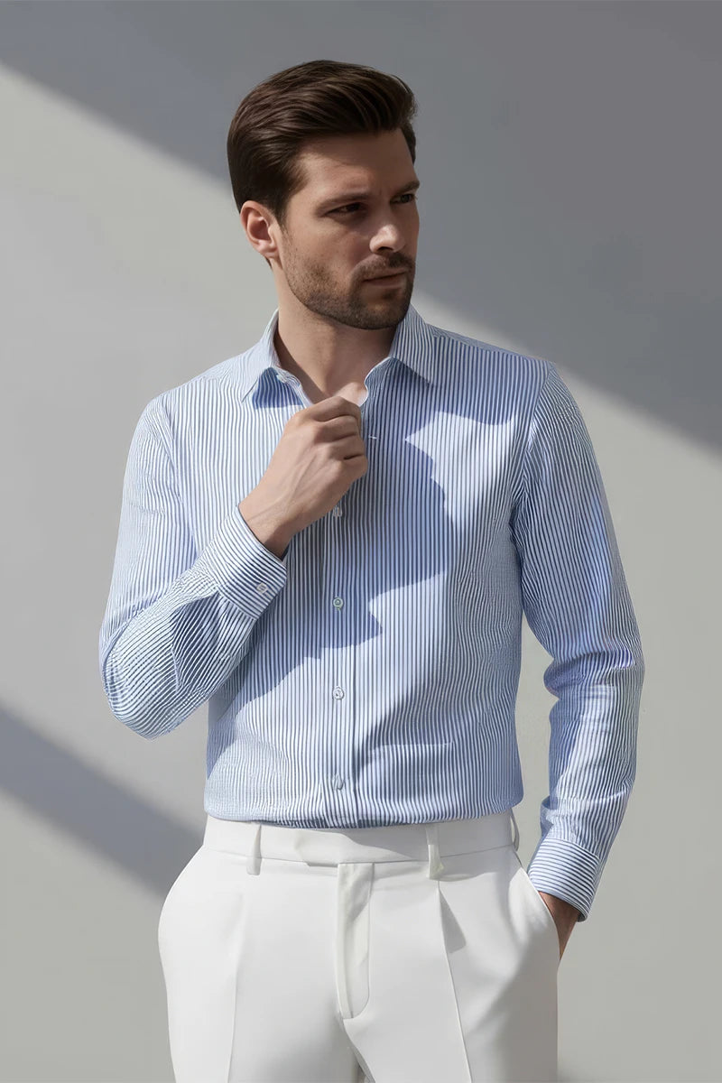 Light Blue Striped Shirt