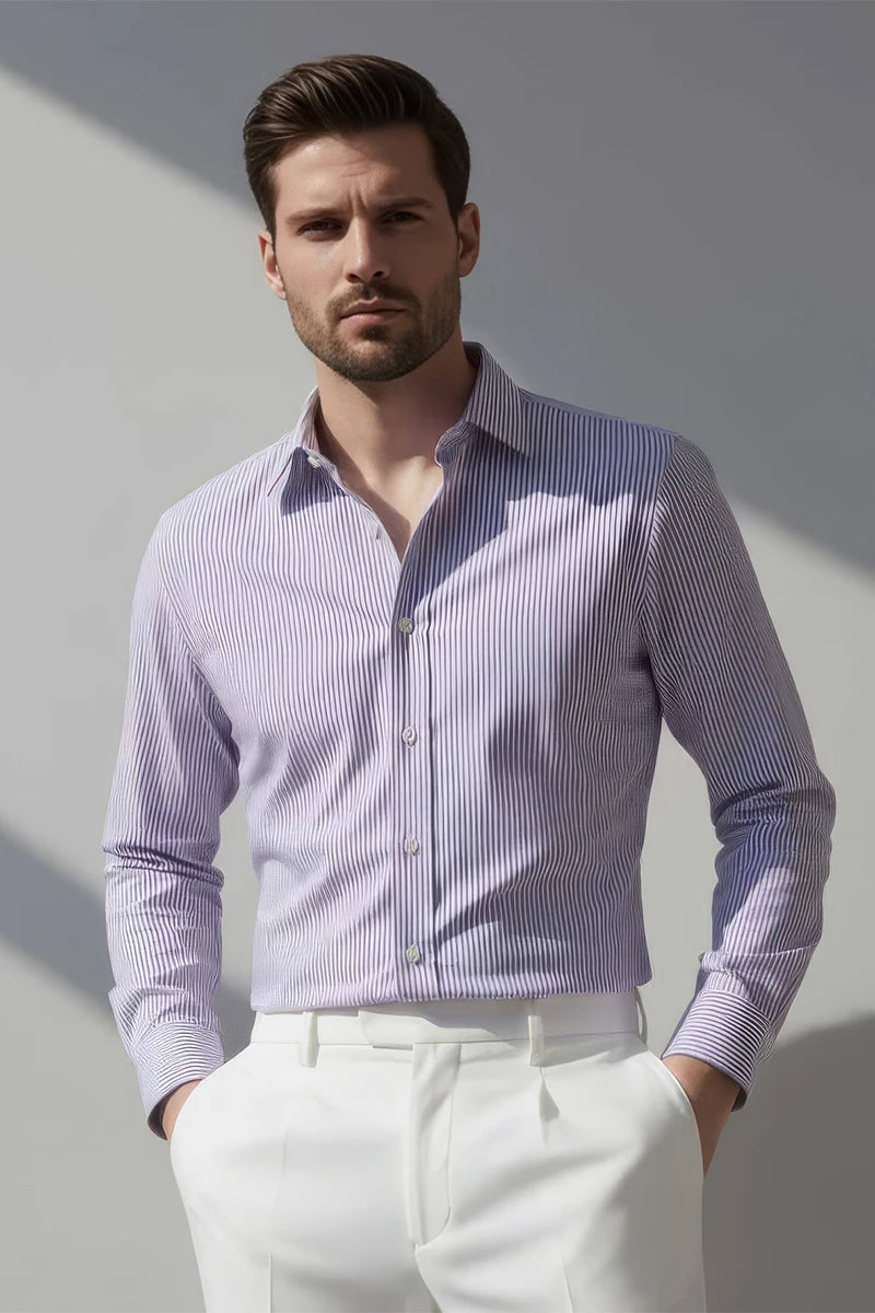 Purple Striped Shirt