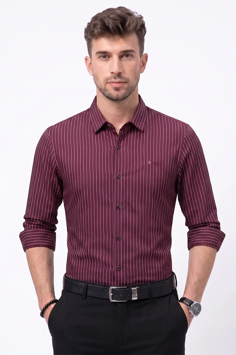 Wine Striped Shirt