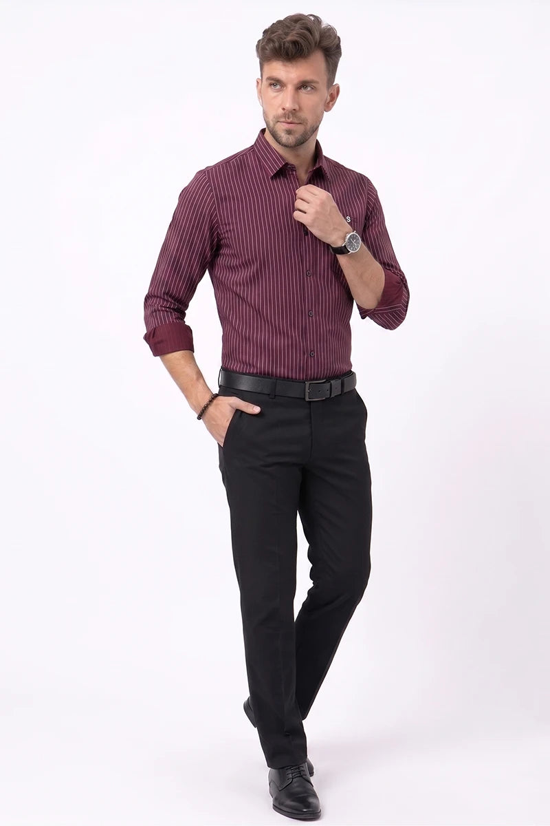 Wine Striped Shirt