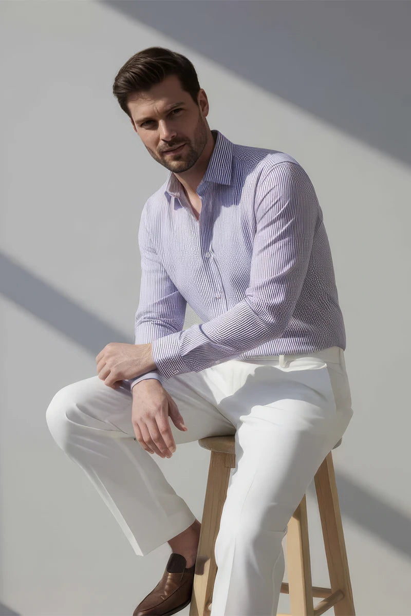 Purple Striped Shirt