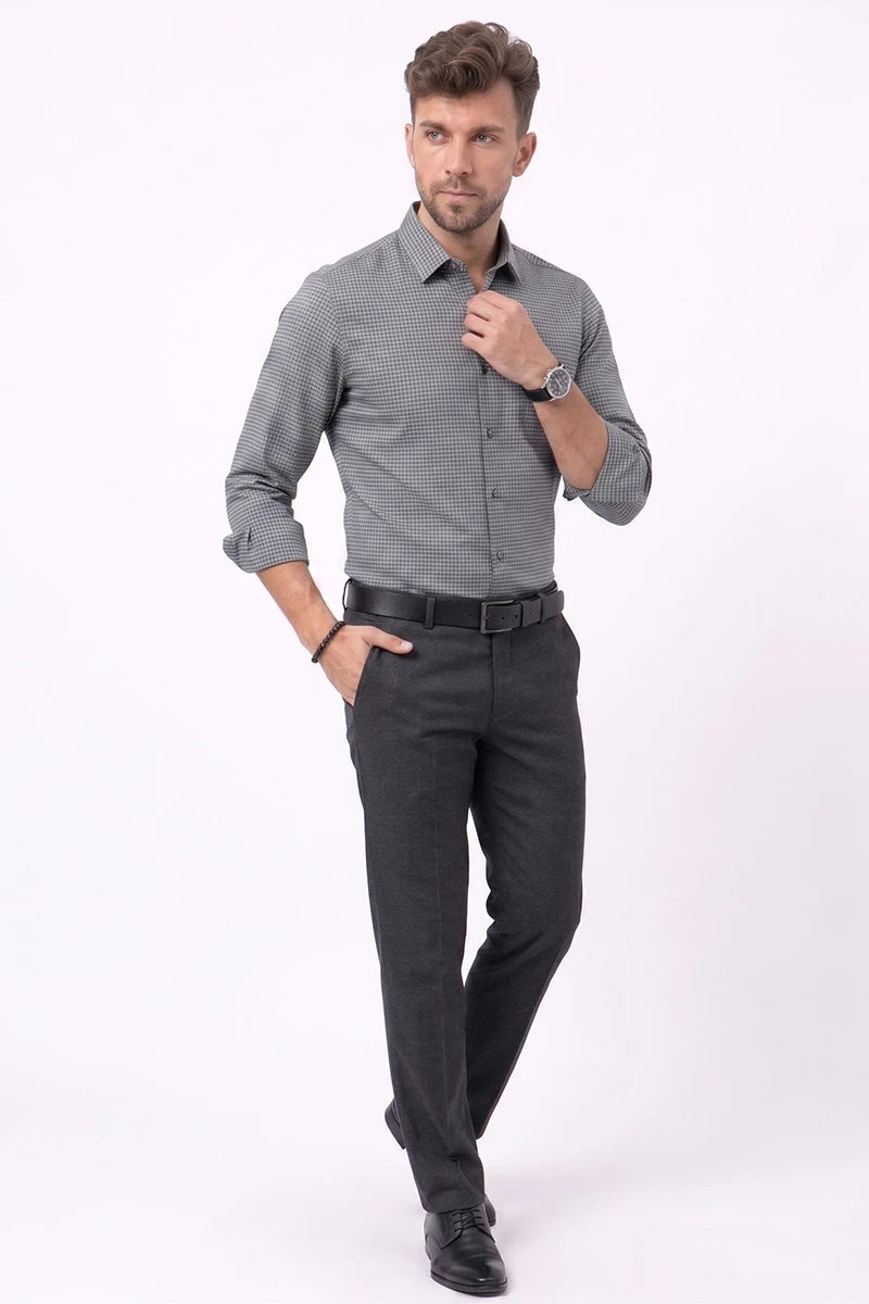 Grey Micro Check Shirt