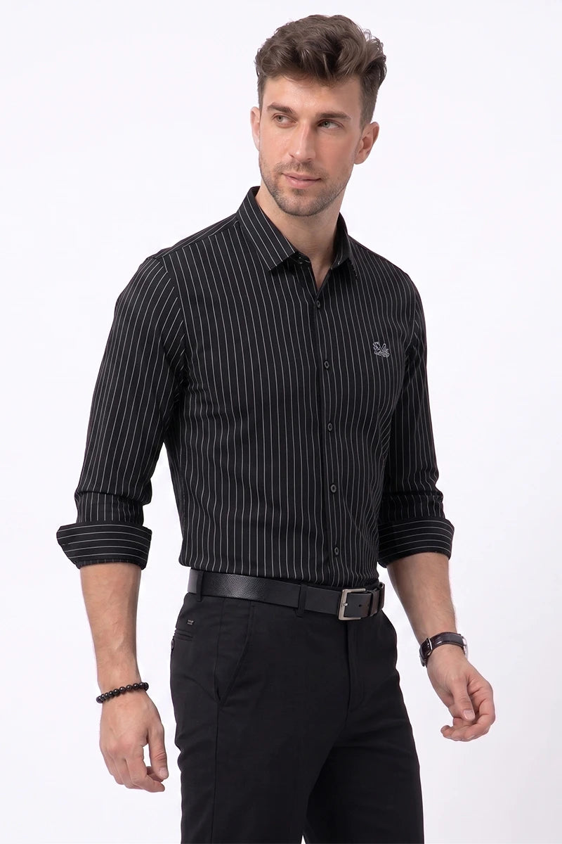 Black Striped Shirt
