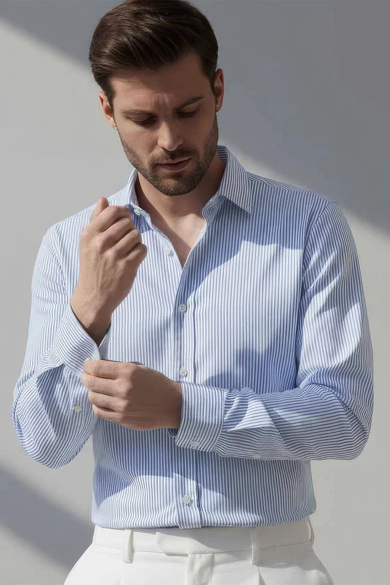 Light Blue Striped Shirt