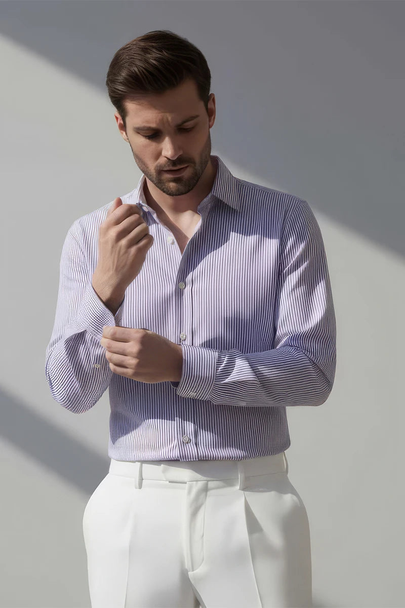 Purple Striped Shirt