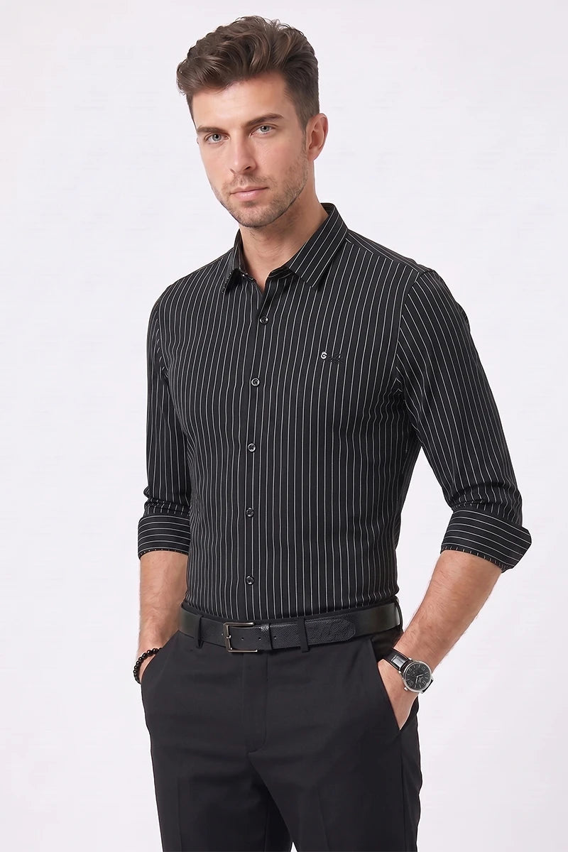 Black Striped Shirt