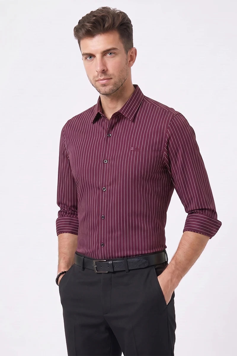 Wine Striped Shirt