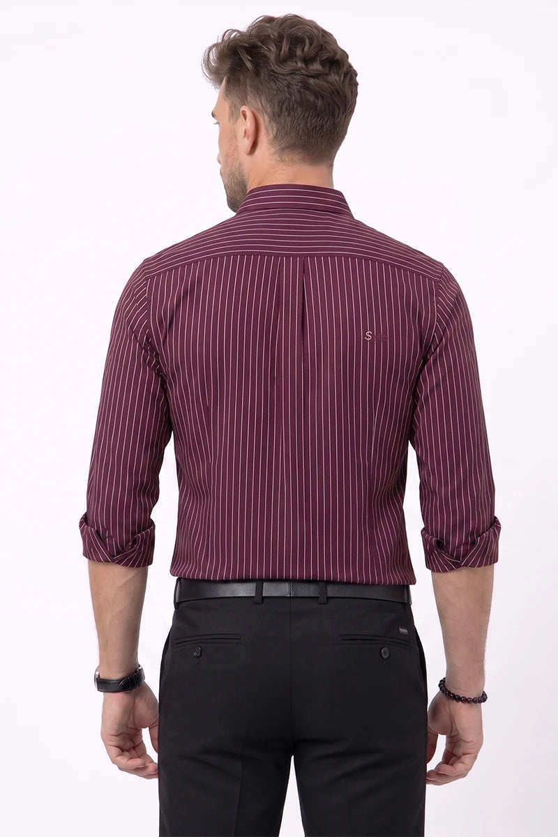 Wine Striped Shirt