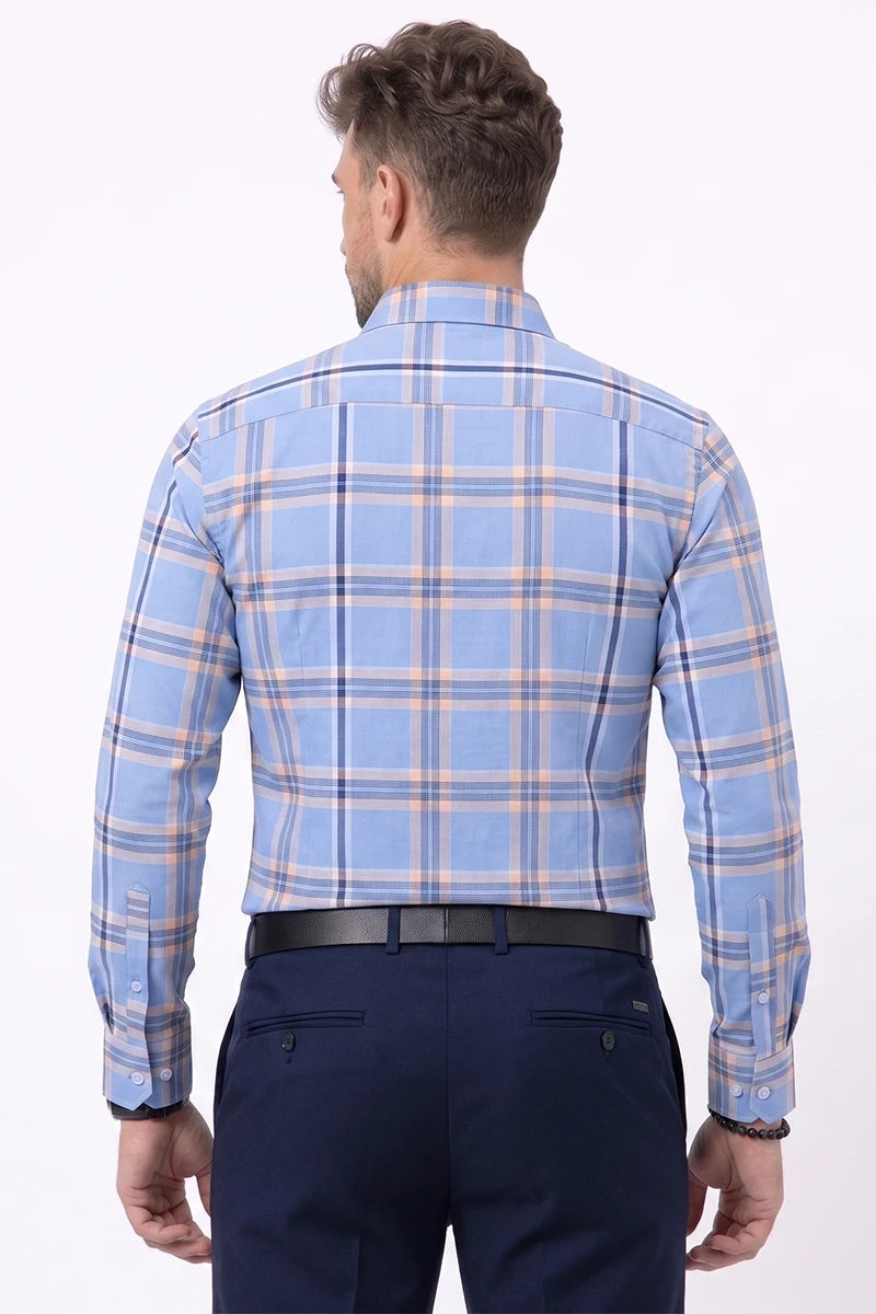 Sky Blue Plaid Check Shirt