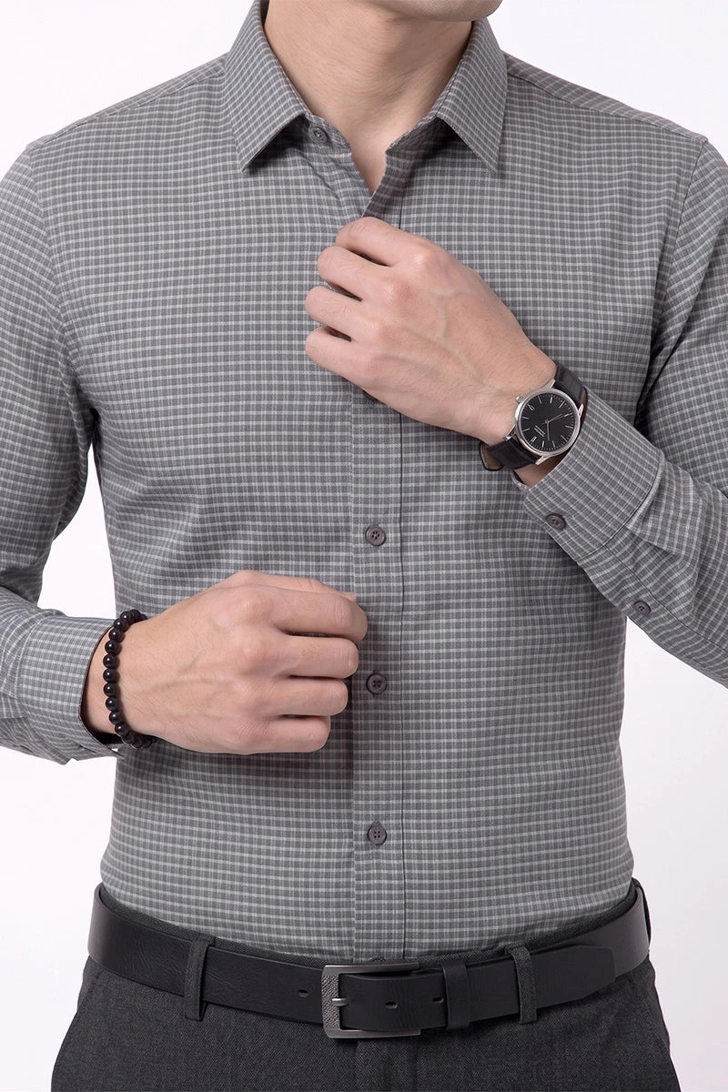 Grey Micro Check Shirt
