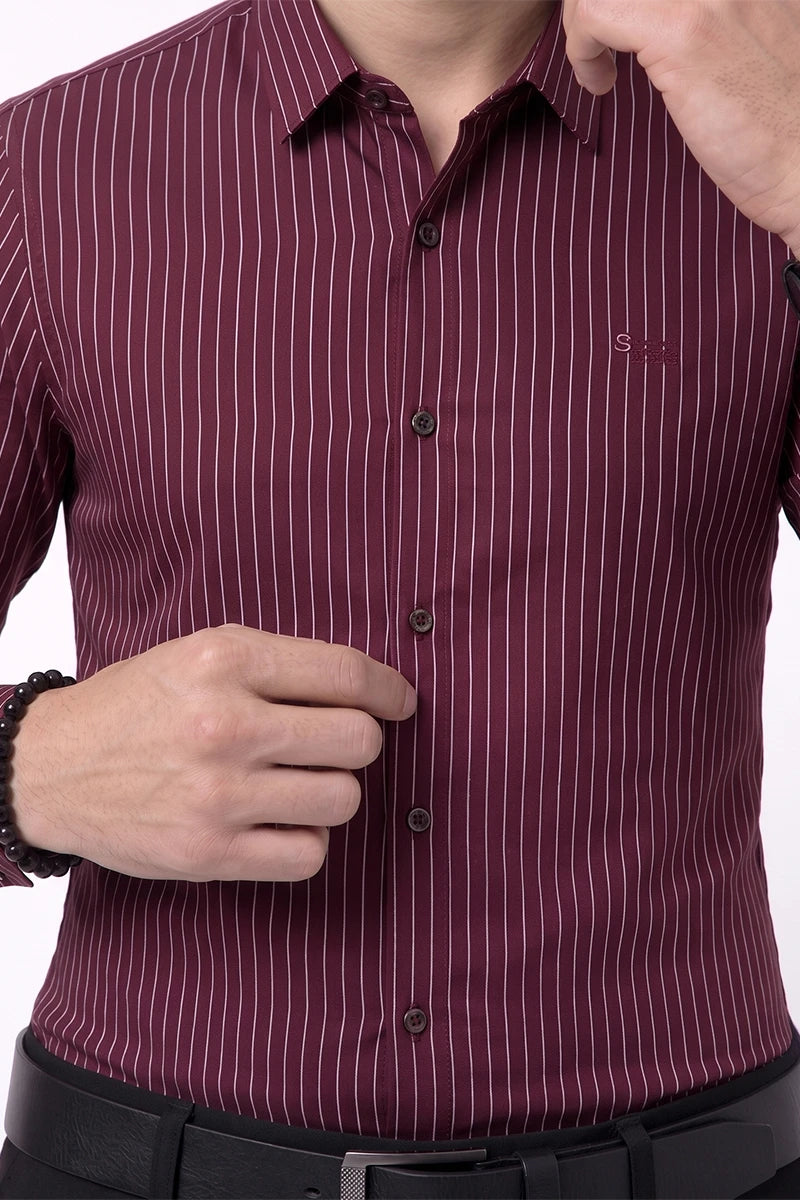 Wine Striped Shirt