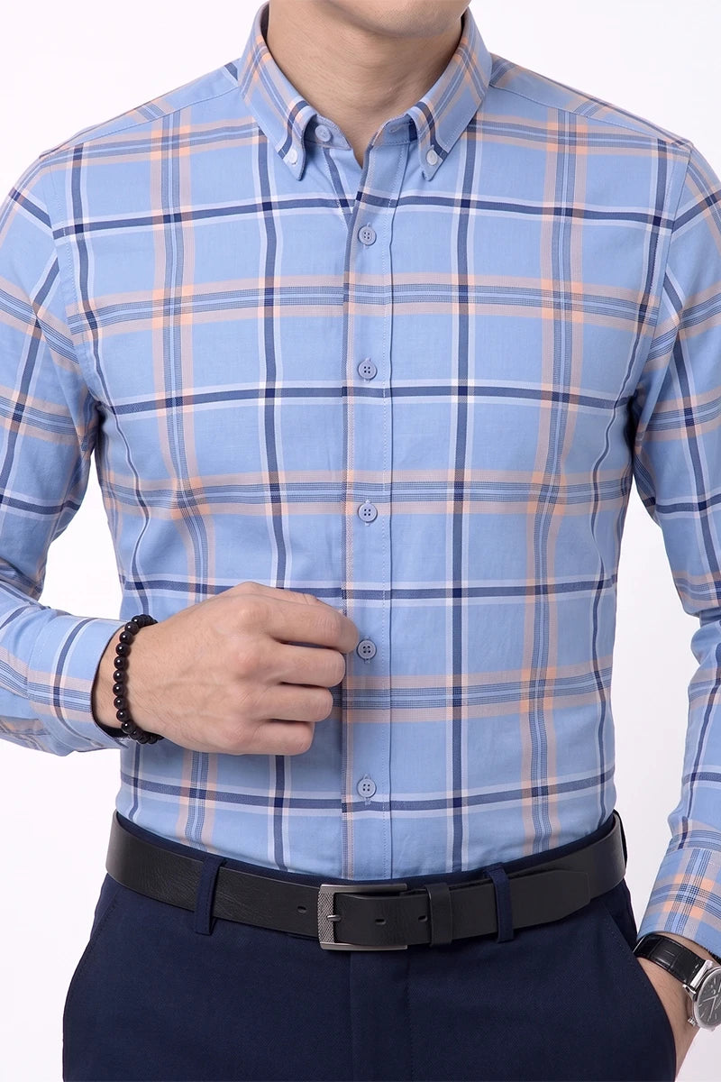 Sky Blue Plaid Check Shirt