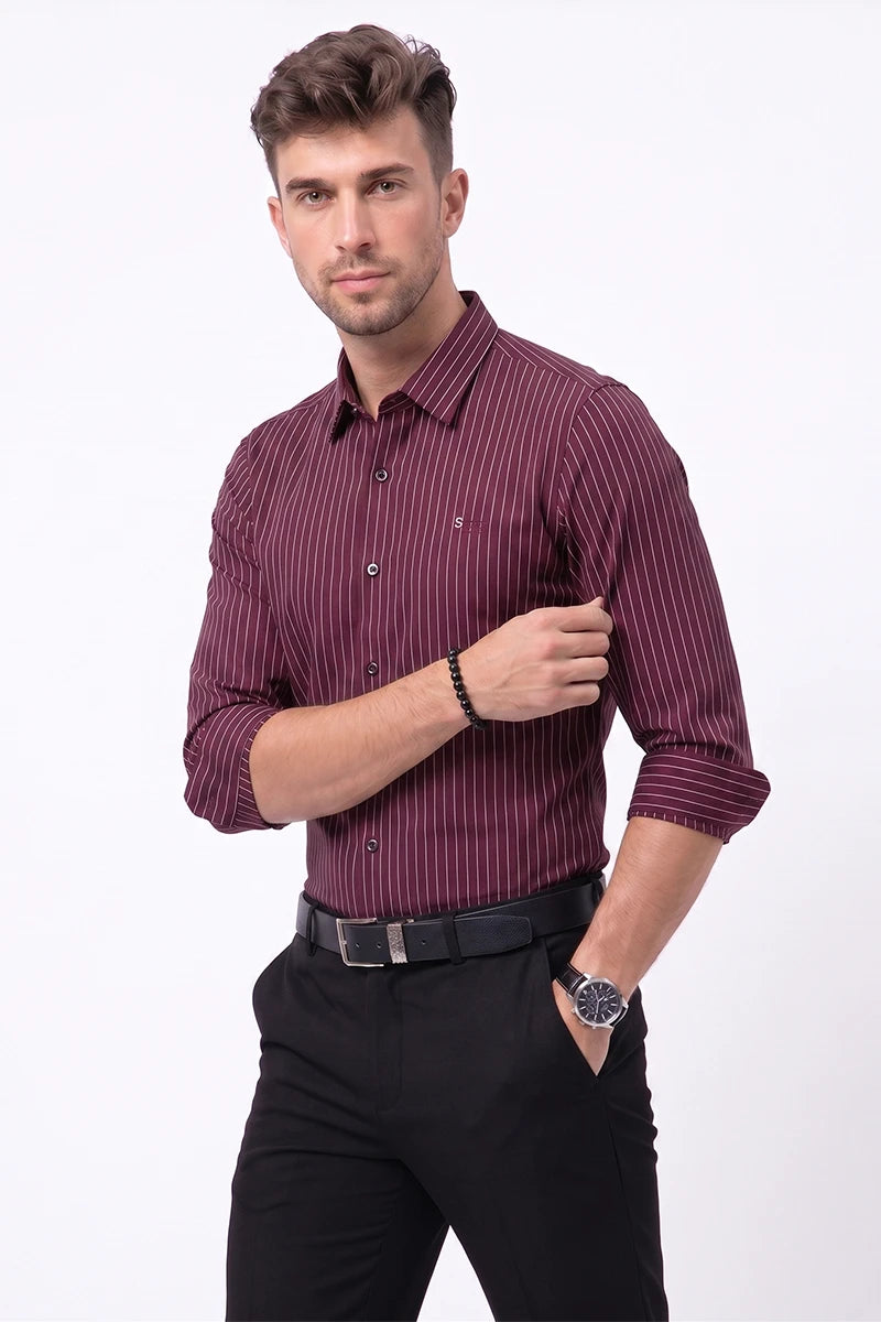 Wine Striped Shirt